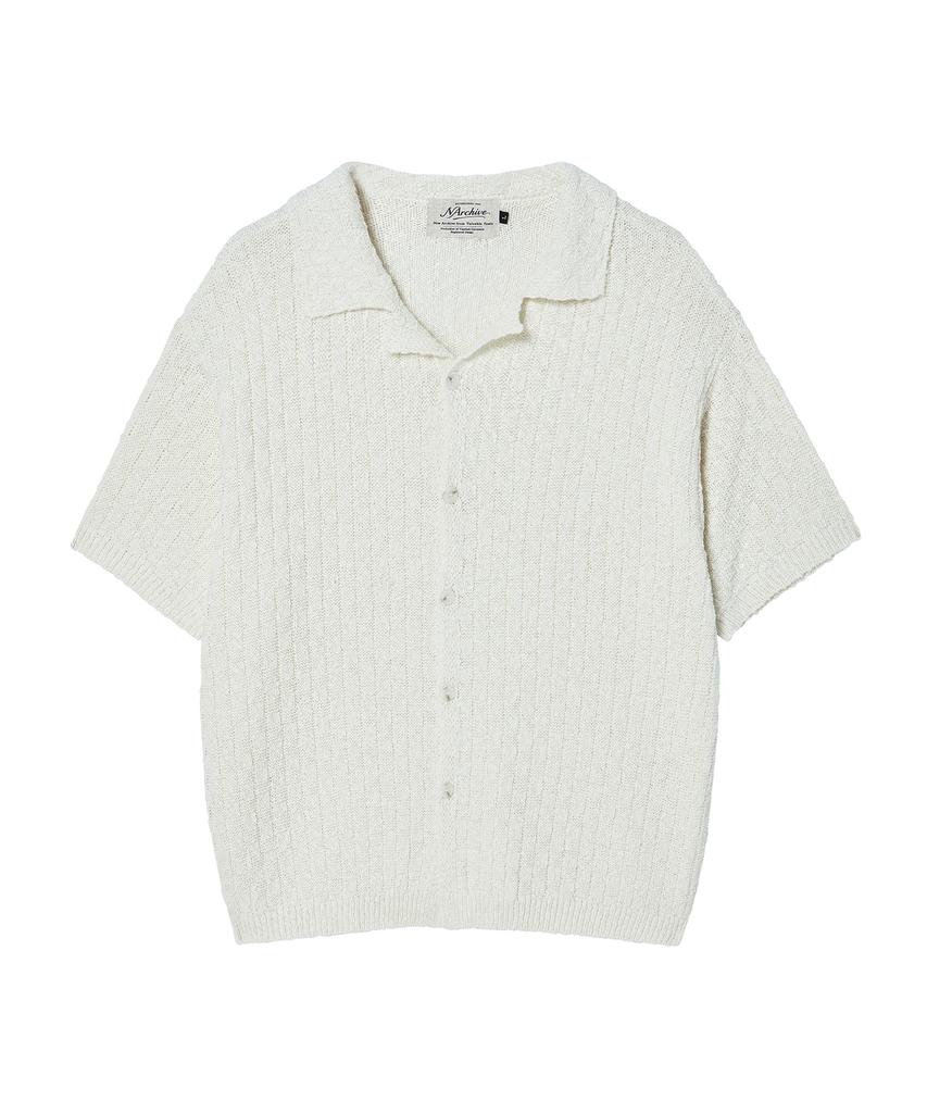 Beyond Closet [Collection Line] Weaving Texture Knit Cardigan Ivory