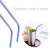 Multicolor Reusable Stainless Steel Straws Bent Straw Drinking Metal Straws [Random Color]