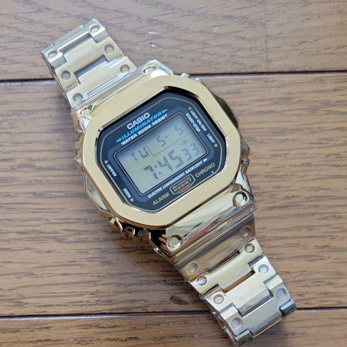 CASIO G-SHOCK DW-5600E Full Metal Custom Gold Watch