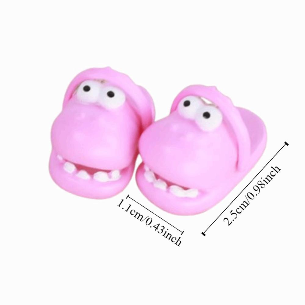 1 Pair Simulation Mini Dinosaur Slippers Round Toe Silicone Dinosaur Slippers  Children Toys