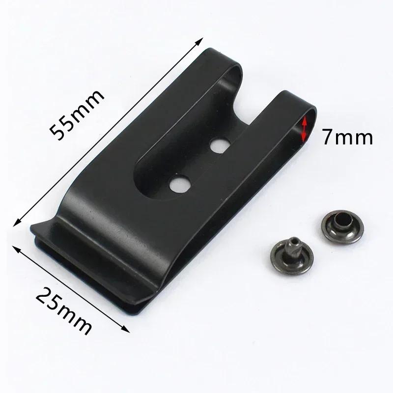 2/5/10Pcs Meetee Belt Clip Buckle Metal Sheath Clips Clasp Double Holes Spring Hook for Pockets Wallet Tape Buckles Hardware