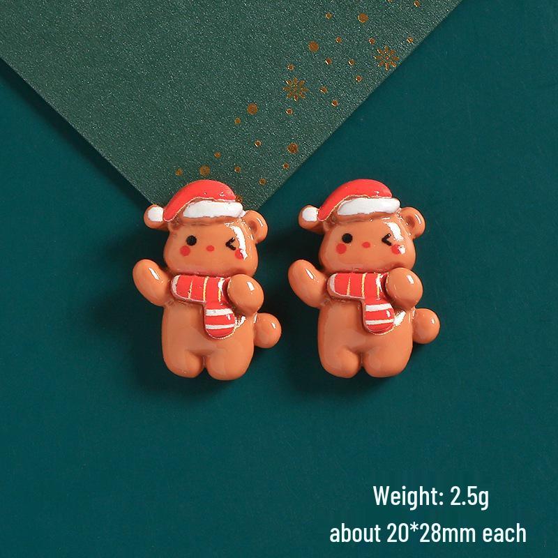 DIY Cartoon Santa & Reindeer Resin Accessories for Phone Cases & Hair Ties