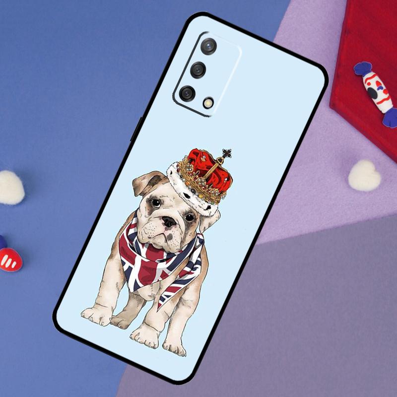 British Bulldog Case For Oppo A17 A60 A40 A80 A16 A76 A96 A98 A58 A78 A18 A38 A57 A74 A54 A94 A15 A5 A6 Pro