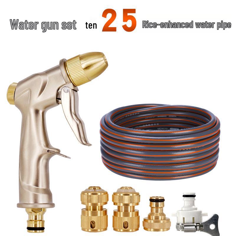 High-Pressure Car Wash & Garden Hose Nozzle with Brush - Multi-functional for Rinsing, Watering, and Cleaning.