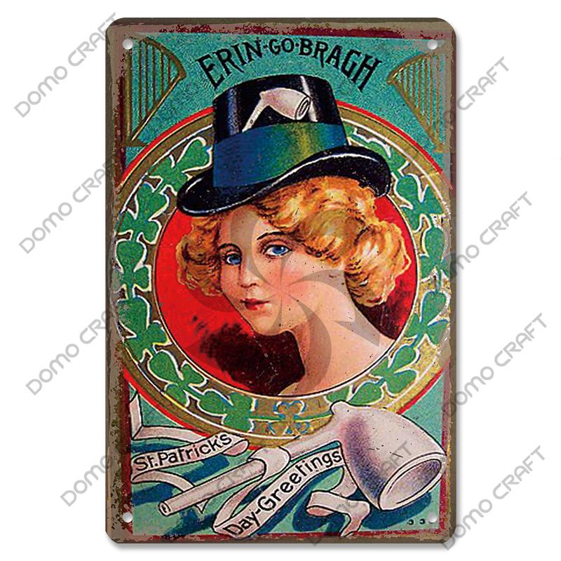 Irish Whiskey Poster Vintage Metal Plaque Sign Dublin Stout Metal Tin Plates Wall Decor for Bar Irish Pub Club Home
