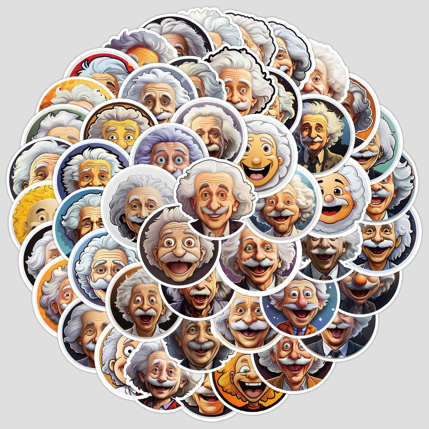 

50 Nordic Style Animation Einstein Graffiti Stickers Computer Decorative Stickers Creative Stationery Stickers