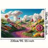 Candy Wonderland Party Background Cloth - Candy Mountain Theme with Lollipops  No Need for Electricity  Holiday Decoration