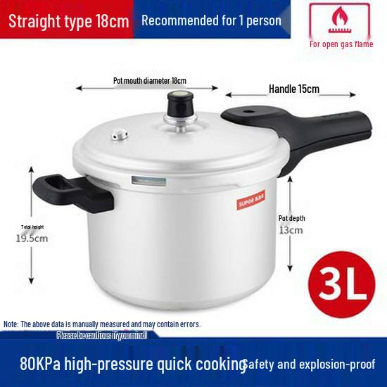 Supor High-Pressure Aluminum Pressure Cooker with Steamer for Open Flame Use For Gas Use Only