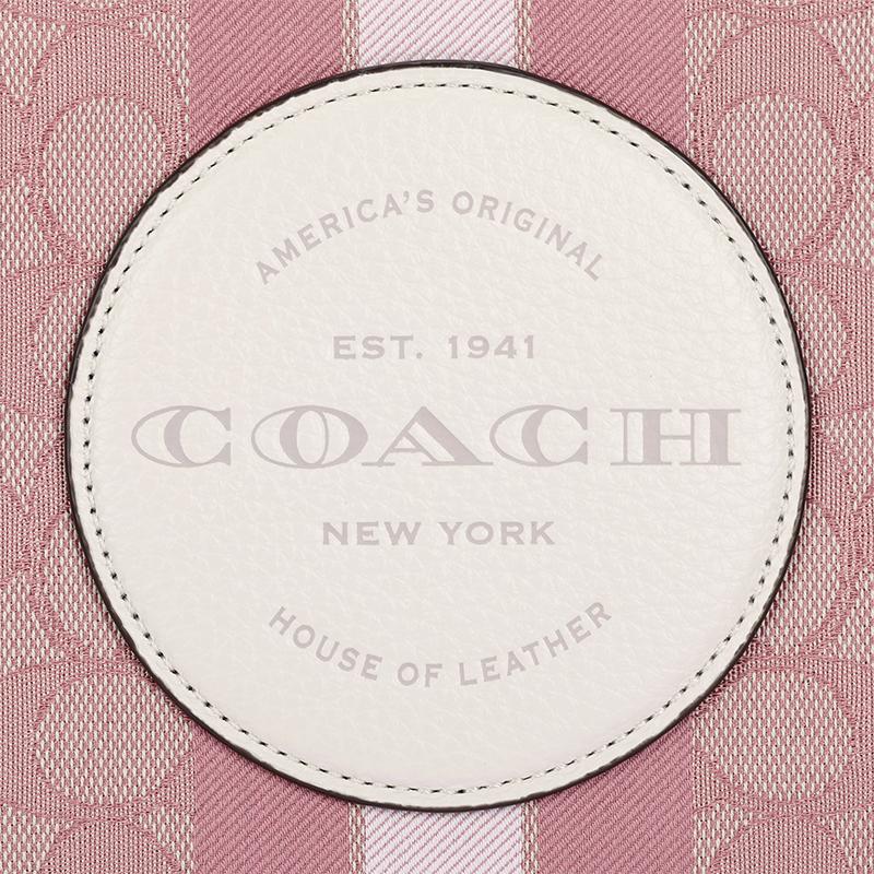 Coach Dempsey 30 Signature Pebble Grain Fabric And Leather Tote Bag Women Tote Bags Cherry-Blossom-Pink C7685-IMSXX