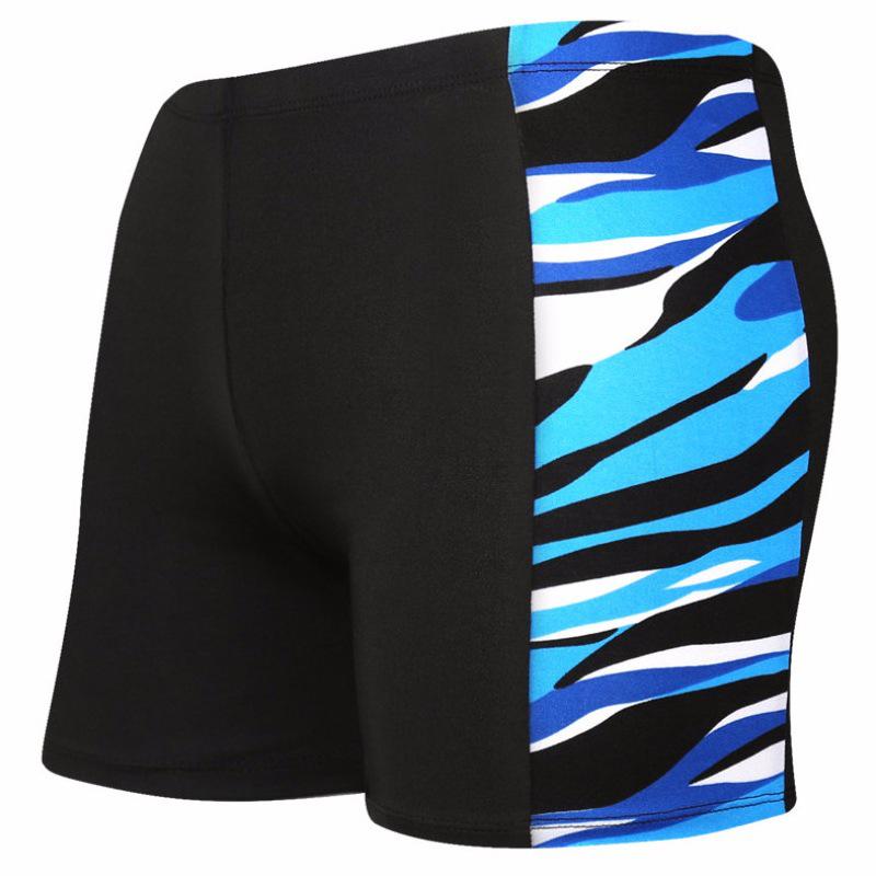 Men's Plus Size Milk Silk Flat Leg Swim Trunks - Fashion Print for Resort and Beach Wear