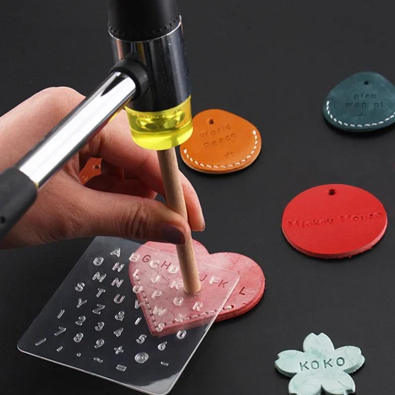 1Set Leather Printing Stamping Tool, Leather Lettering Punch Translucent Leather Goods Printing Tool Movable Type Copper Mold