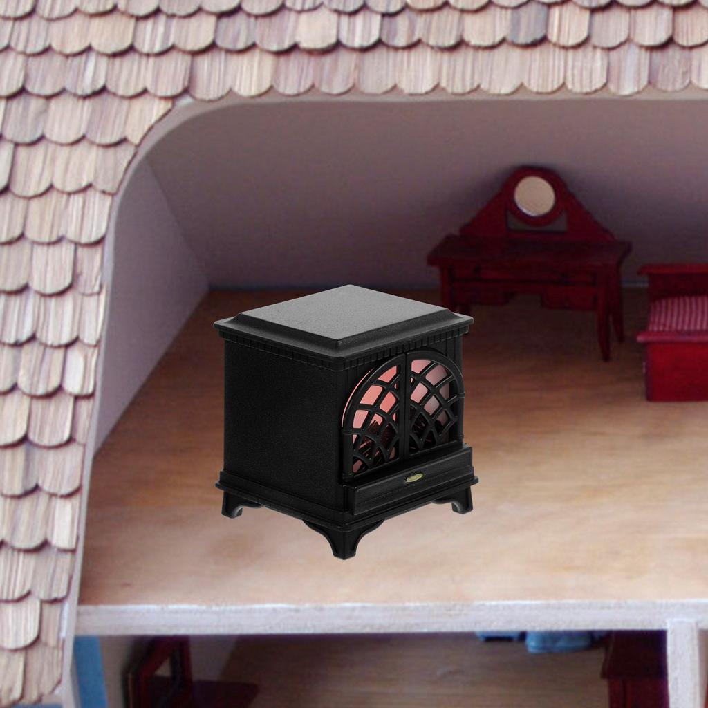 Mini Plastic Luminous Fireplace Miniature House Accessories Mini Fireplace Decoration for Tiny House DIY Craft Prop