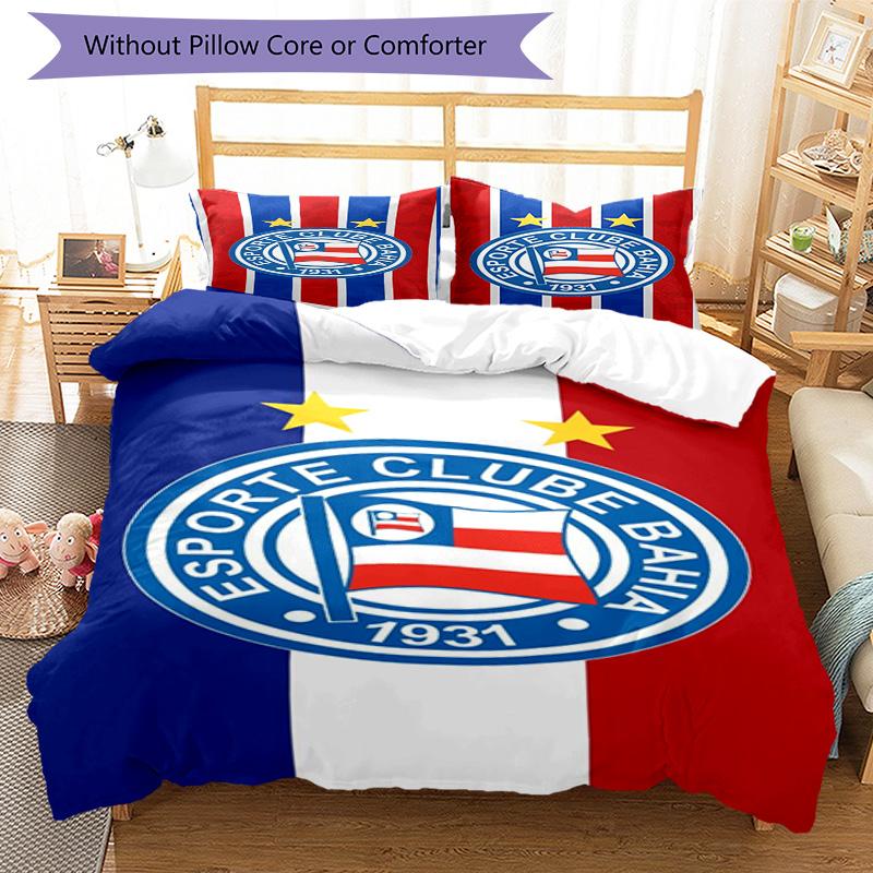 Esporte Clube Bahia Sports Club Emblem Printed Pattern Duvet Cover Set – includes 1 duvet cover and 2 matching pillowcases Bedroom Christmas gifts