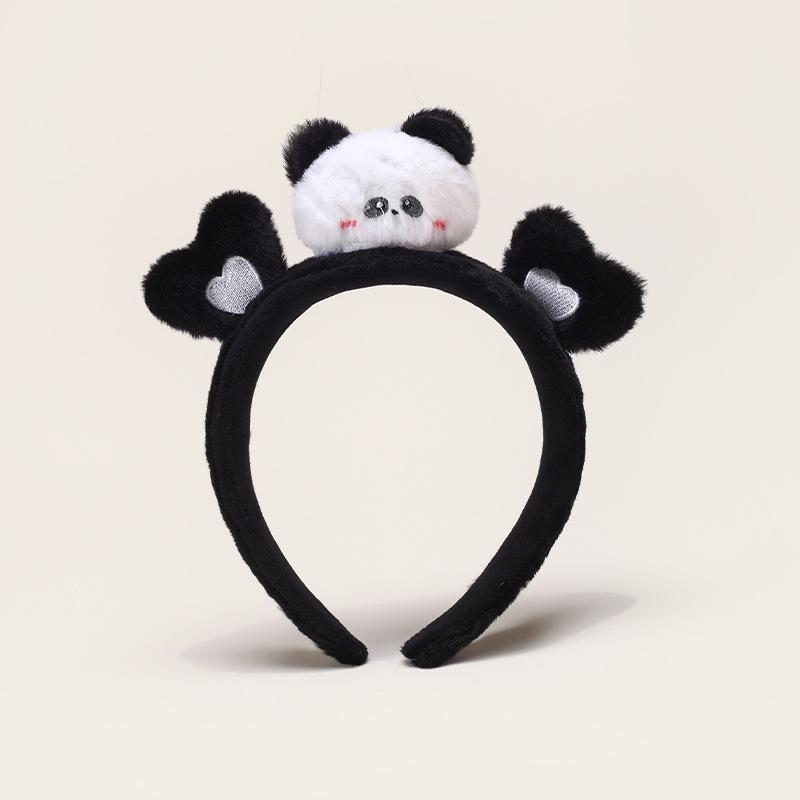 Theme Animal Panda Little Rabbit Bear Hairband With Plush Love Design Embroidery