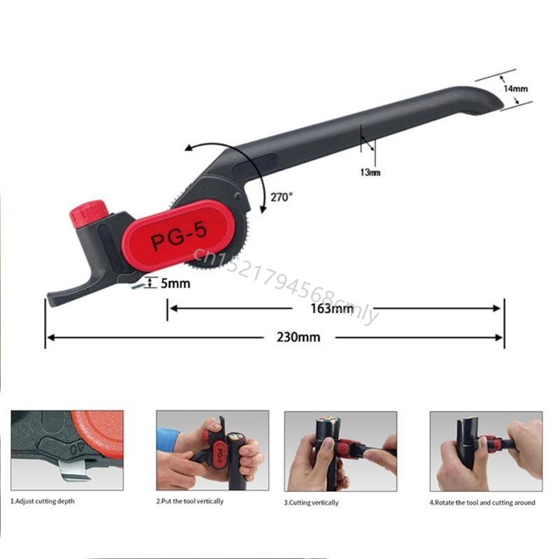 PG5 Cable Stripper Ratchet Wheel Type Stripper Cable Cutter For 25mm Cable 6XDE China Mainland