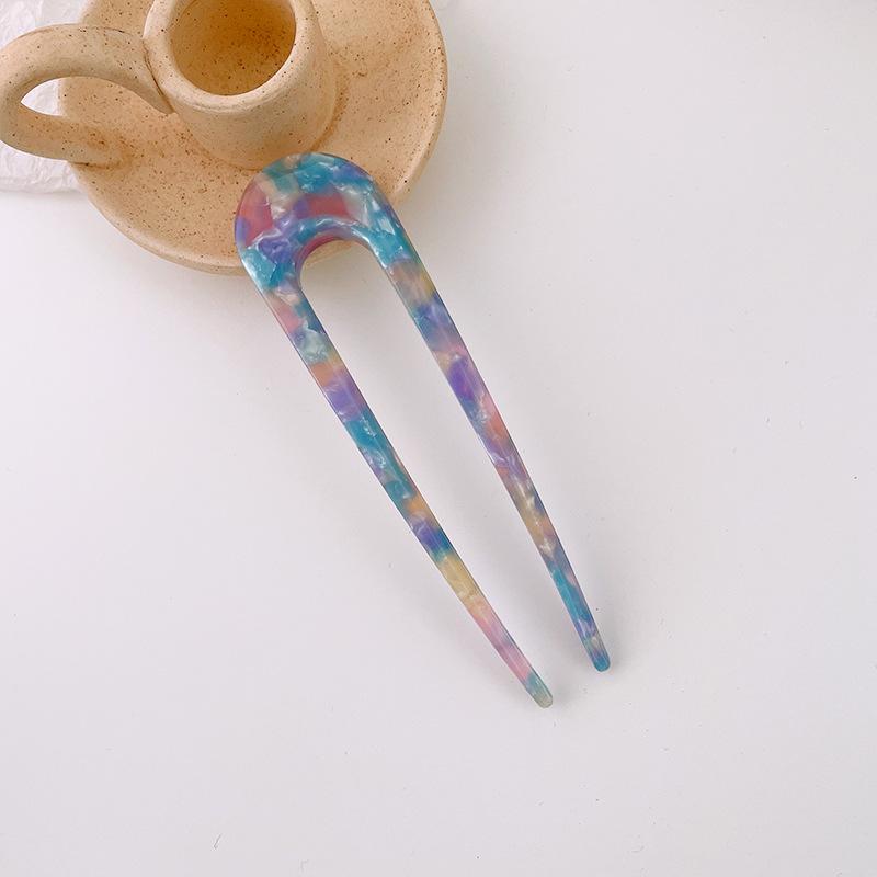 Fashion Hair Stick Women Acetate Hair Clip Large 11cm Thicken U-shaped Colorful Hair Stick Girls Hair Accessories Hair Clips New