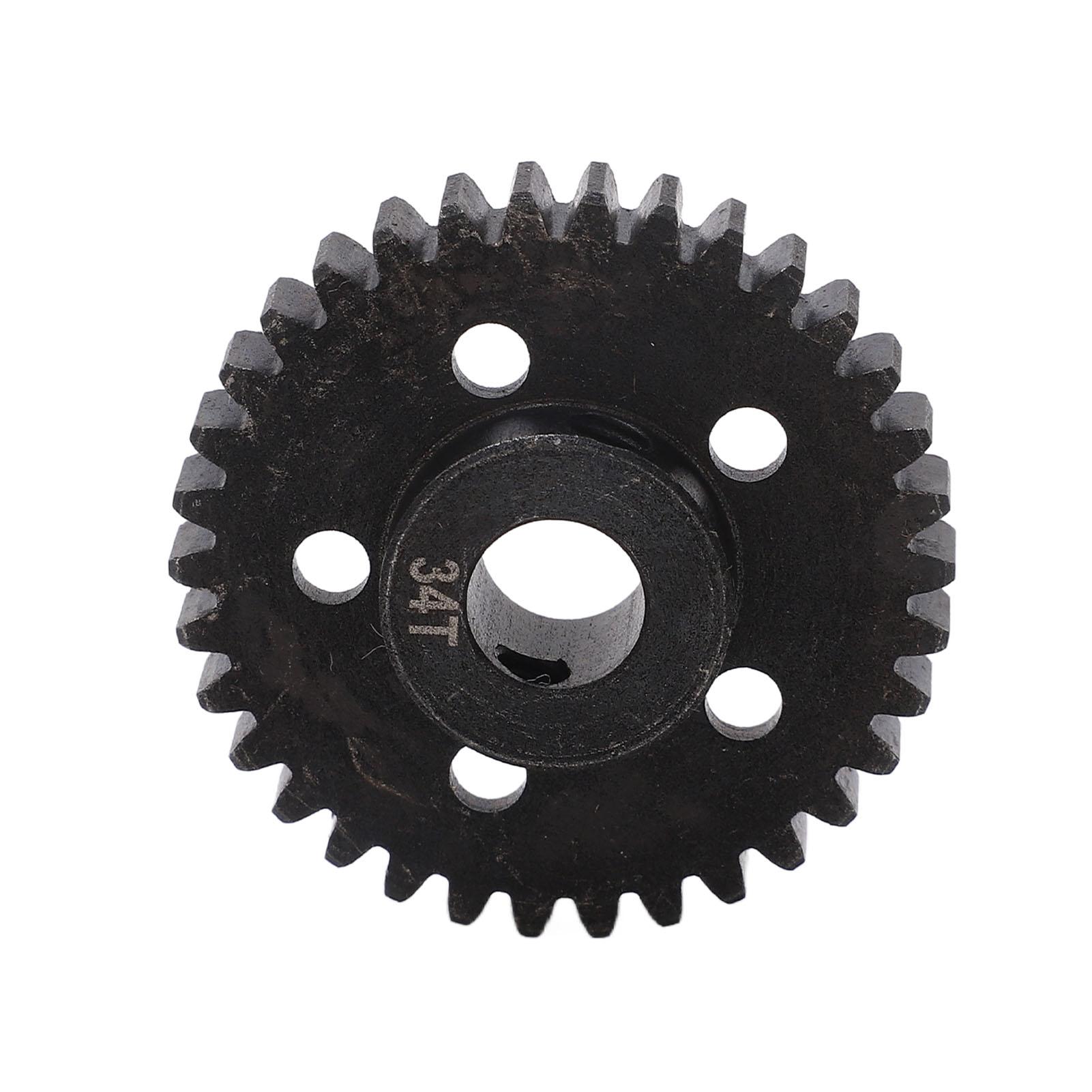 

34T RC Motor Gear M1.0 8mm Gear Bore Steel Black RC Motor Pinion Gear for Arrma 1/7 1/8 RC Cars