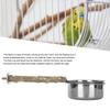 Parrots Stainless Steel Feeding Cups with Clamp Holder Birds Water Food Bowl Stand