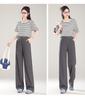 Spring 2025 Women's Elastic High-Waist Straight-Leg Pants - Fashionable, Versatile, Wide-Leg Design