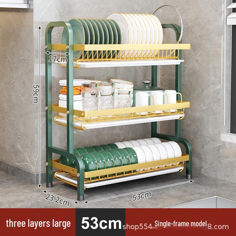 Multifunctional Kitchen Dish Rack: Countertop Draining Rack with Chopstick and Knife Holder for Dish Cabinets