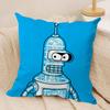 Anime F-Futurama B-Bender Cushion Cover Soft Plush Fabric Double-Sided Printed Sofa Cushion Cover For All Seasons Homedecor Gift
