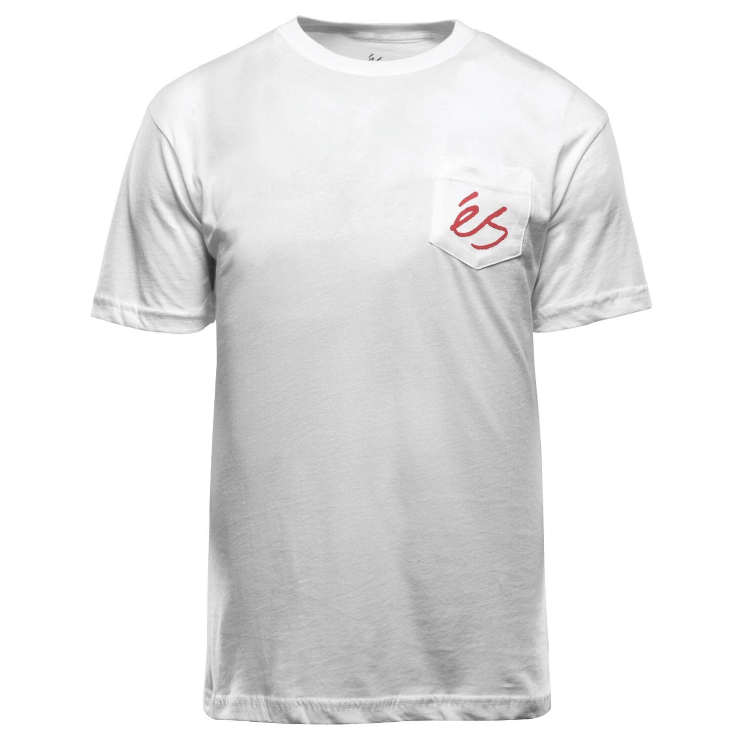 

ES Skateboard Shoes T-Shirt Script Pocket White 2XL