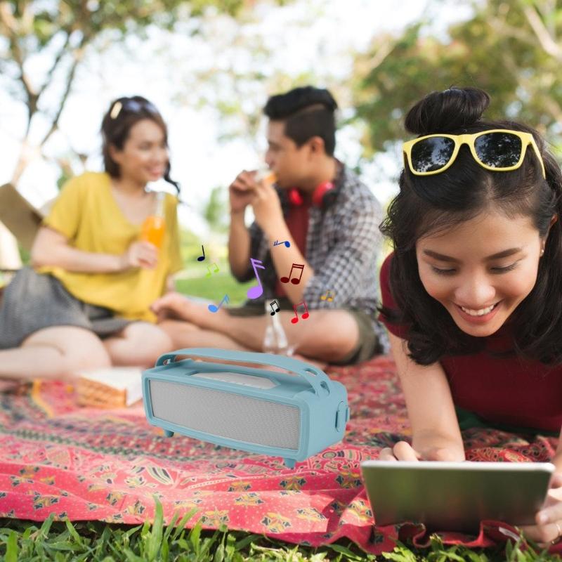 Schutzhülle aus Silikon für Lautsprecher Tasche mit Schultergurt Staubschutzstöpsel Schalllochdesign Schutzhülle