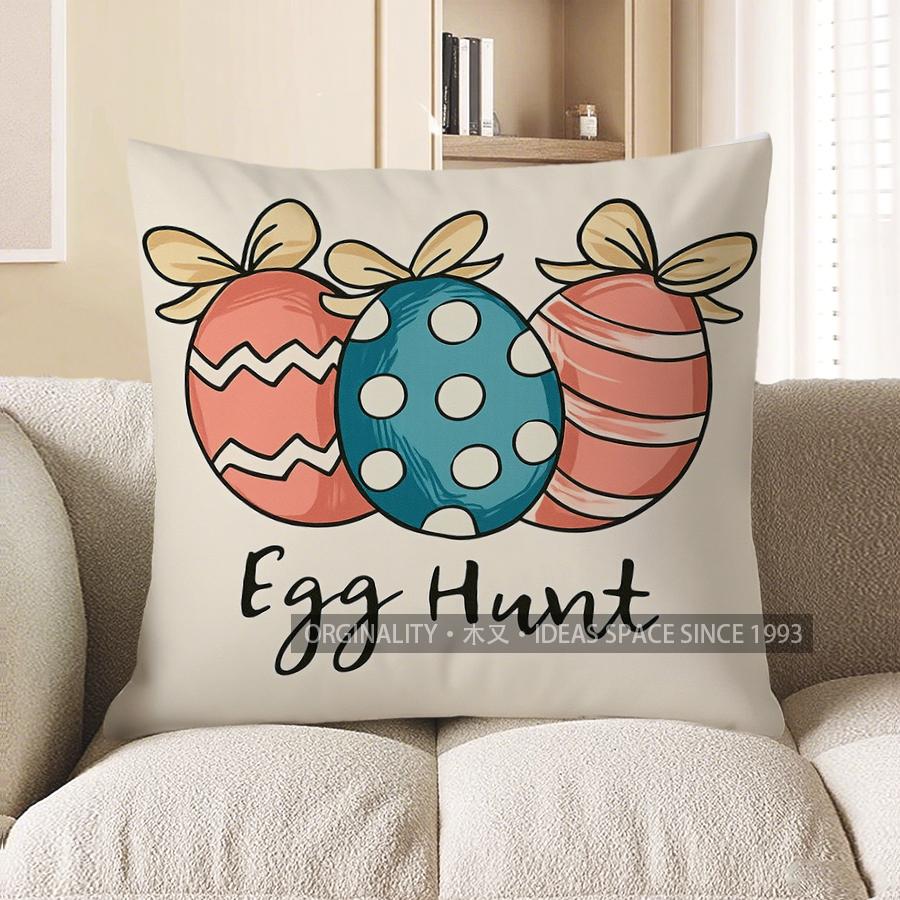 Home Decor Easter Bunny Gnome Decorative Pillow Cover Pattern Cushion Cover Suitable For Sofa Bedroom Car Pillow Cover