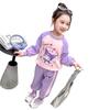 Toddler Girl Spring Autumn Cartoon Sweatshirt Set Cute Long Sleeve Two Piece Outfit Fashionable Casual Clothes
