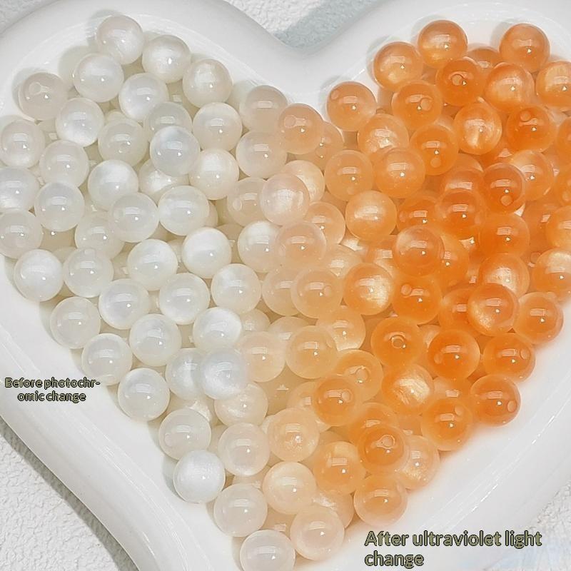 10Pcs 10mm UV Reactive Cat Eye Resin Beads Vibrant Color for DIY Necklace Bracelet Earring Handmade Jewelry Crafts
