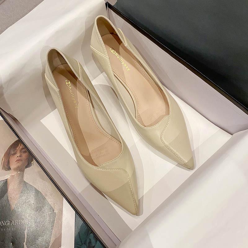 

High heels pointed 2025 new versatile black work shoes super high heel fashion shoes 630-1 39 абрикосовий