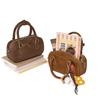 Miu Series American Style Baseball Keychain PU Leather Letter B Backpack Pendant