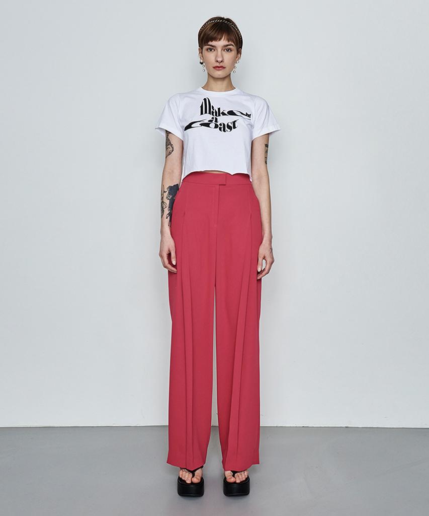 MAKE A TOAST Wide Slacks Pink