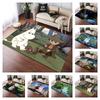 Moomin and Snufkin Forest Picnic Cartoon Print Anti-slip Area Rug Green Grass Living Room Bedroom Decor Floor Mat For Cartoon Fans