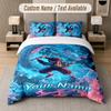 Demon Slayer 3Pcs Bedding Set, Personalized Custom Name Text, 1 Duvet Cover & 2 Pillowcases For Bedroom