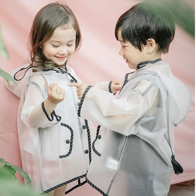 Capa de Chuva Infantil Impermeável Poncho de Chuva Transparente Crianças jardim de infância escola Estudante Roupa de Chuva Poncho Protetor Coberturas