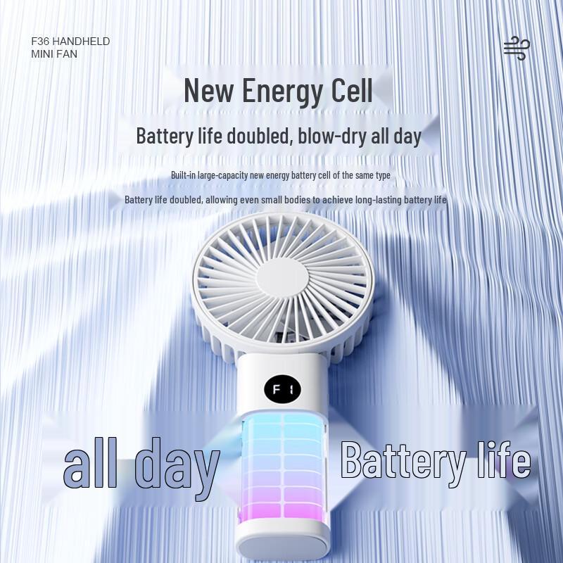 Xiru Foldable Digital Display Portable USB Rechargeable Fan