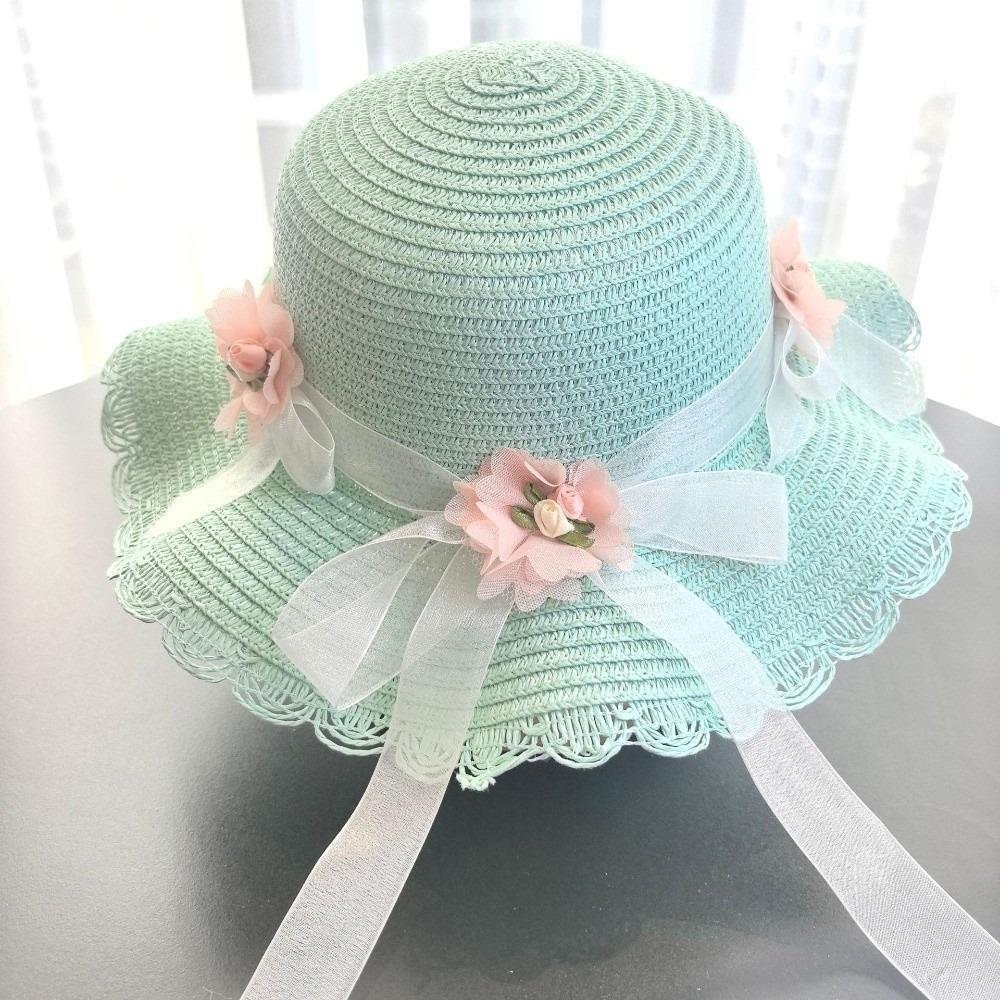 Solid Color Sun Hat Floral Style Fisherman Hat Trend Straw Hat Small Bag Set Fashion Accessory