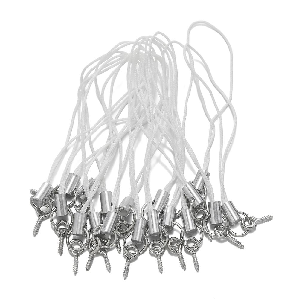 

20/50pcs Lanyard Lariat Strap Cord With Eye Pins Screw Colour Strap Charm Cord Rope Keychains Hooks Mobile Phone DIY Accessories 20pcs білий