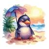 10 Styles Summer Seaside Vacation Wall Stickers Beach Sunset Stickers Toilet Stickers Self Adhesive Waterproof