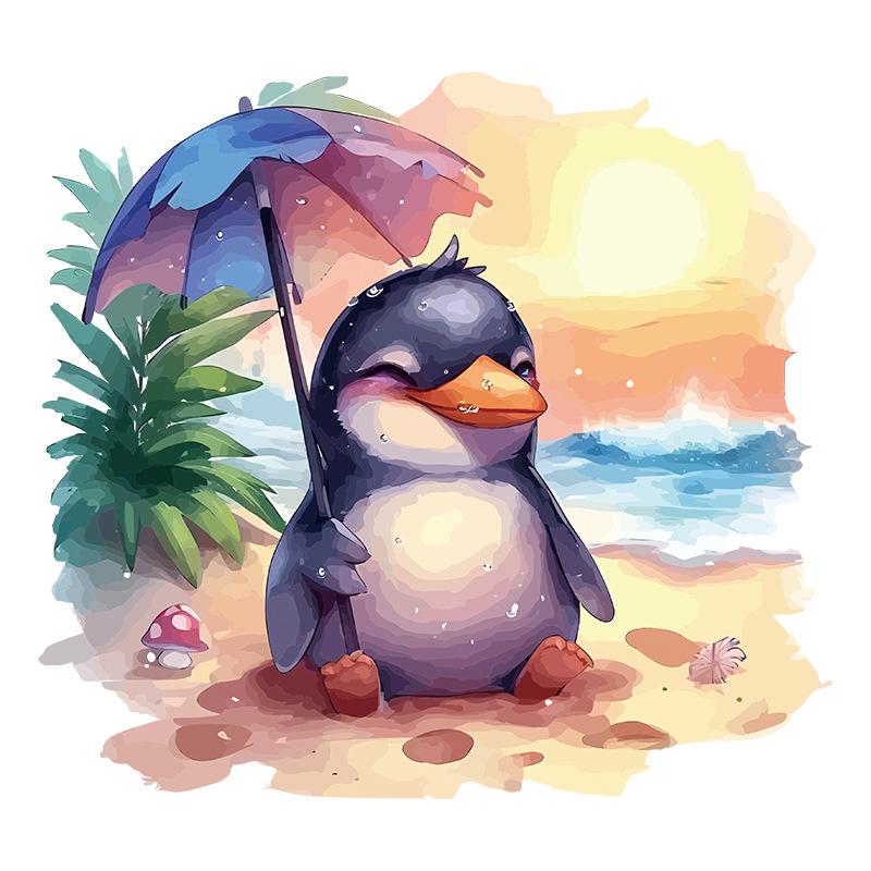 10 Styles Summer Seaside Vacation Wall Stickers Beach Sunset Stickers Toilet Stickers Self Adhesive Waterproof