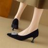 Fashion New Spring/Summer Sheep Suede Women Pumps Shoes for Women Fashion Rhinestone Pointed Toe Shoes High Heels Office Women's Shoes