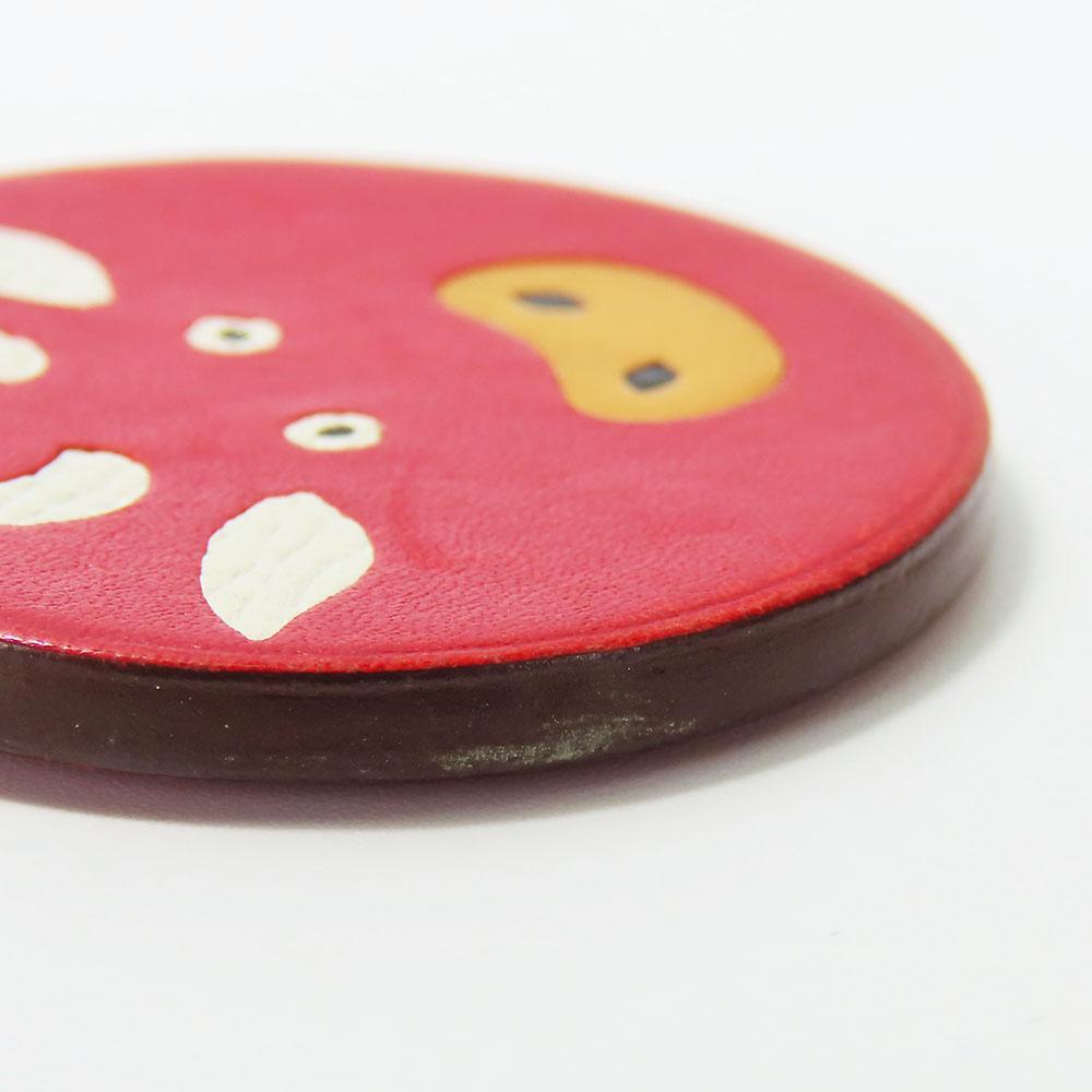 Used HERMES Bag Charm Animal Cow leather/Silver925 Red Accessory