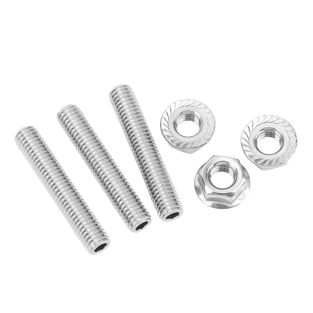 12 Pcs Stainless Steel Cylinder Head Bolt Kit Exhaust Manifold Stud Bolts Replacement for Chevy V8 LSX LS1 LS2 LS3 LS6 LS7