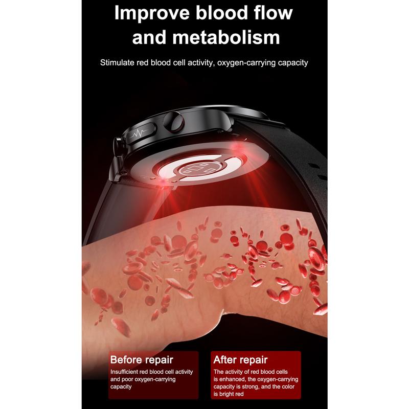 Max Pro Smart Watch Men Laser Treatment ECG Body Temperature Measurement Heart Rate Blood Pressure Oxygen Smartwatch