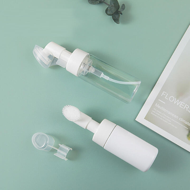 Silicone Facial Cleansing Brush Foam Bottle Container Travel Bottle