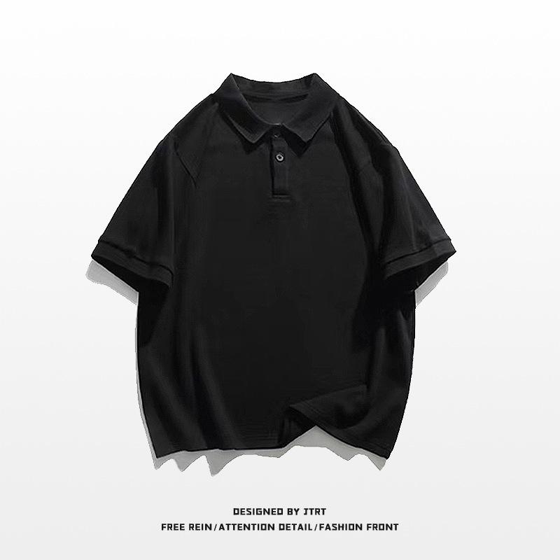 

2024 Мужская белая хлопковая футболка-поло с коротким рукавом - Повседневная летняя уличная одежда с отложным воротником 2XL