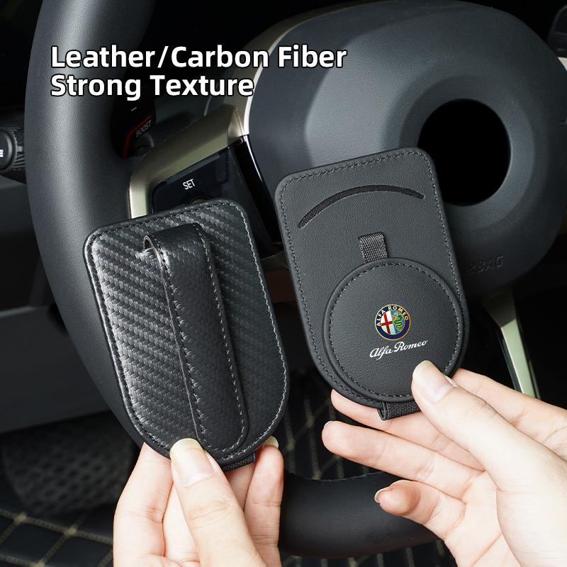 Car Carbon Fiber Clip Sun Visor clip-On Sunglasses For Alfa Romeo 4C 159 Spider Giulia Giulietta 156 Tonale Mito 147 8C GT Def789