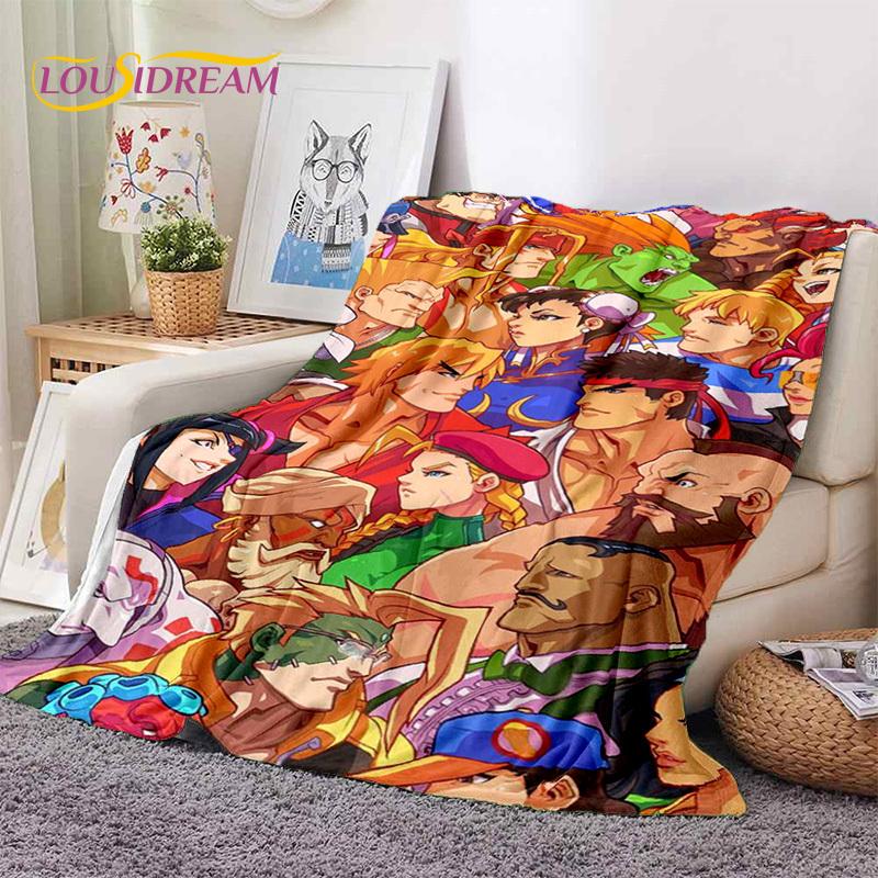 Lastest Retro Game Street Fighter SF Soft Blankets,Keep Warm Throw Blanket Comfortable Blanket for Picnic Beds Sofa Home Bedroom