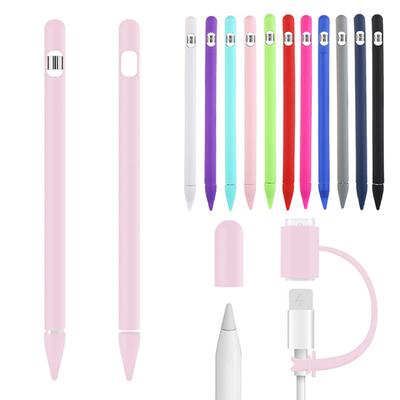 Silikonové pouzdro 4 v 1 pro Apple Pencil 1, přenosné pouzdro s ochranou proti ztracení, dotykový adaptér pro Apple Pencil 1, držák pera